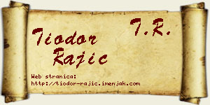 Tiodor Rajić vizit kartica